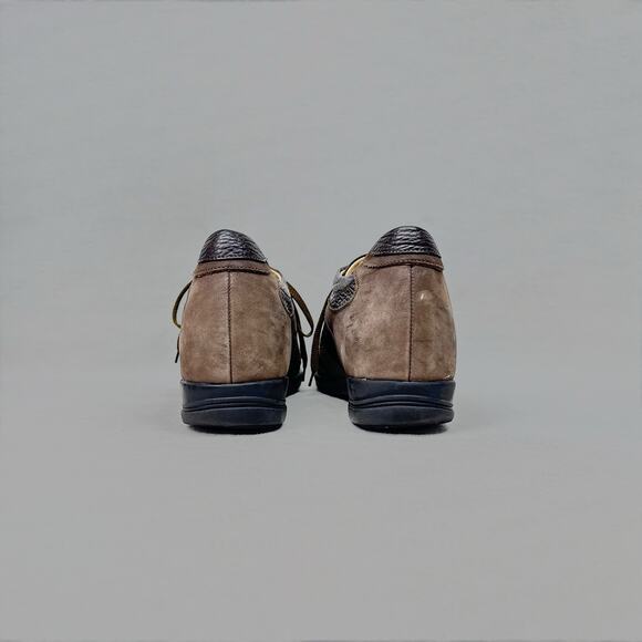 Vintage Bugarri Men’s Brown Leather and Suede Elevated Shoes - Size 7 - Picture 4 of 8